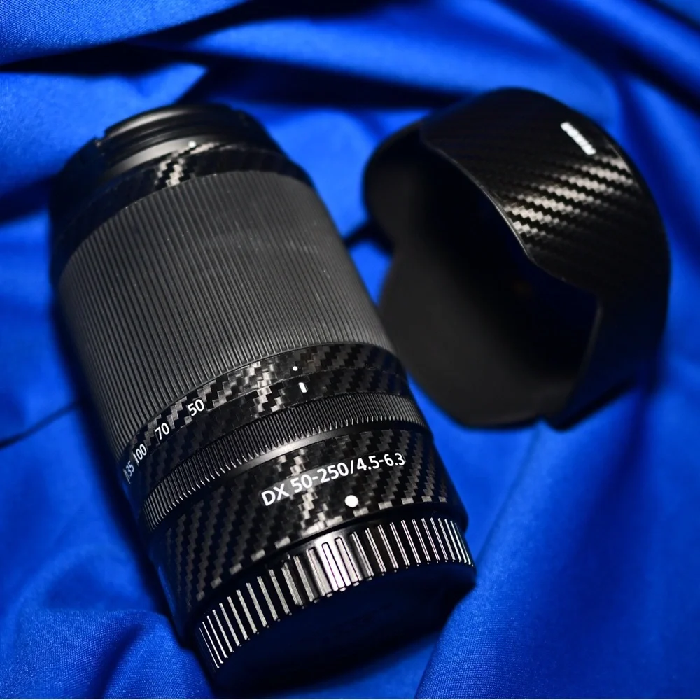 NIKKOR Z dx 50-250mm f/4.5-6.3 VR Lens with HB-90A Lens Hood & Carbon Fiber Skin